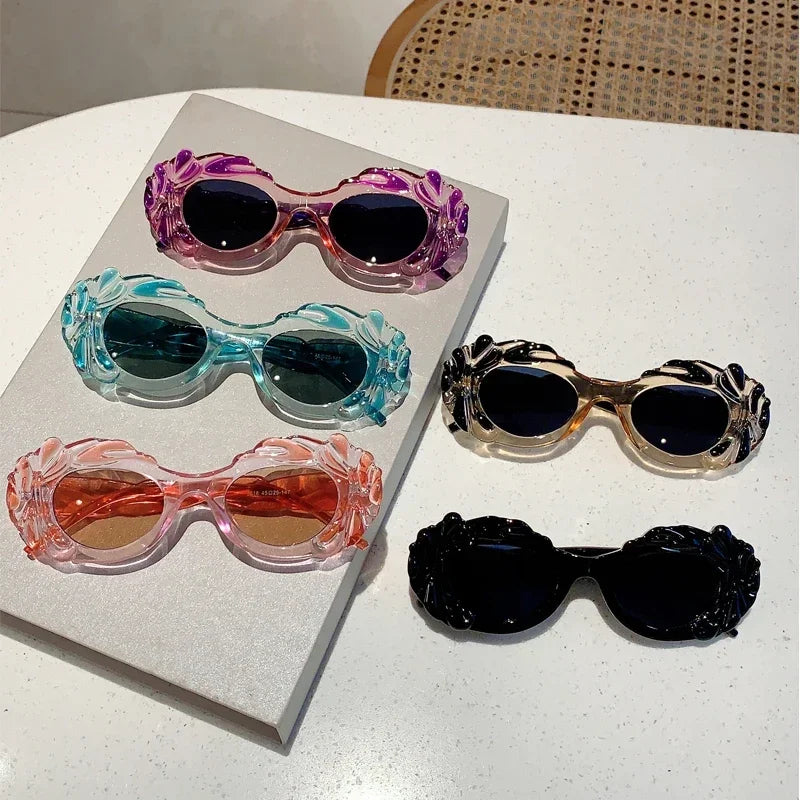 VAIGE Vintage Cloud Shaped Oval Sunglasses - Multi-Colored UV400 Shades