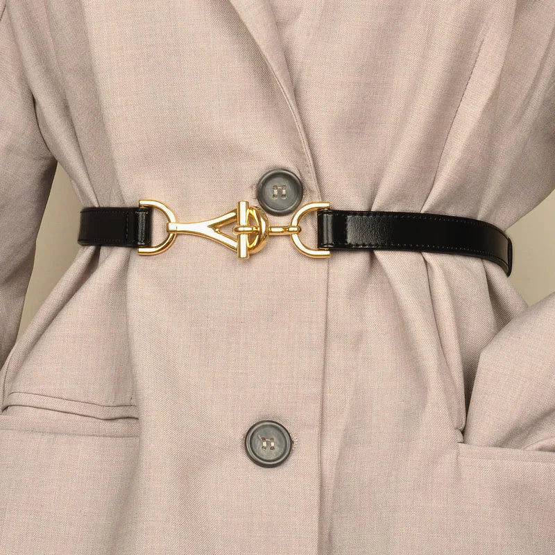 VAIGE Luxe Gold & Silver Leather Belt