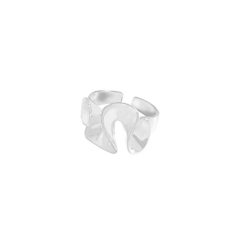 VAIGE Silver Irregular Wave Ring - A Modern Elegance in Shimmering Silver