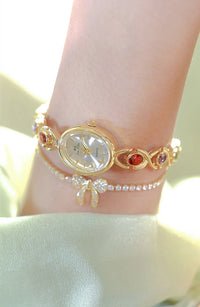 Aurelia Gold & Silver Oval Rainbow Quartz Watches