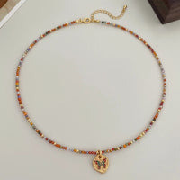 VAIGE Vibrant Multi-Colored Glass Bead Necklace & Butterfly Charm Bracelet Set