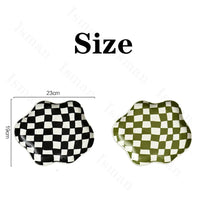 VAIGE Modern Ceramic Checkerboard Tray - Black & White Decorative Storage Dish for Jewelry and Desserts