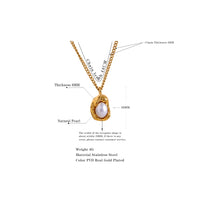 VAIGE Elegant Imitation Pearl Drop Pendant Necklace with 18k Gold Plated Stainless Steel Chain - Delicate Collar Jewelry