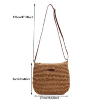 VAIGE Chic Woven Straw Crossbody Bag in Tan - Stylish Summer Shoulder Handbag