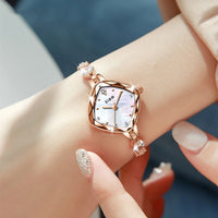 VAIGE Elegant Vintage Gold and Red Zircon Diamond Watch