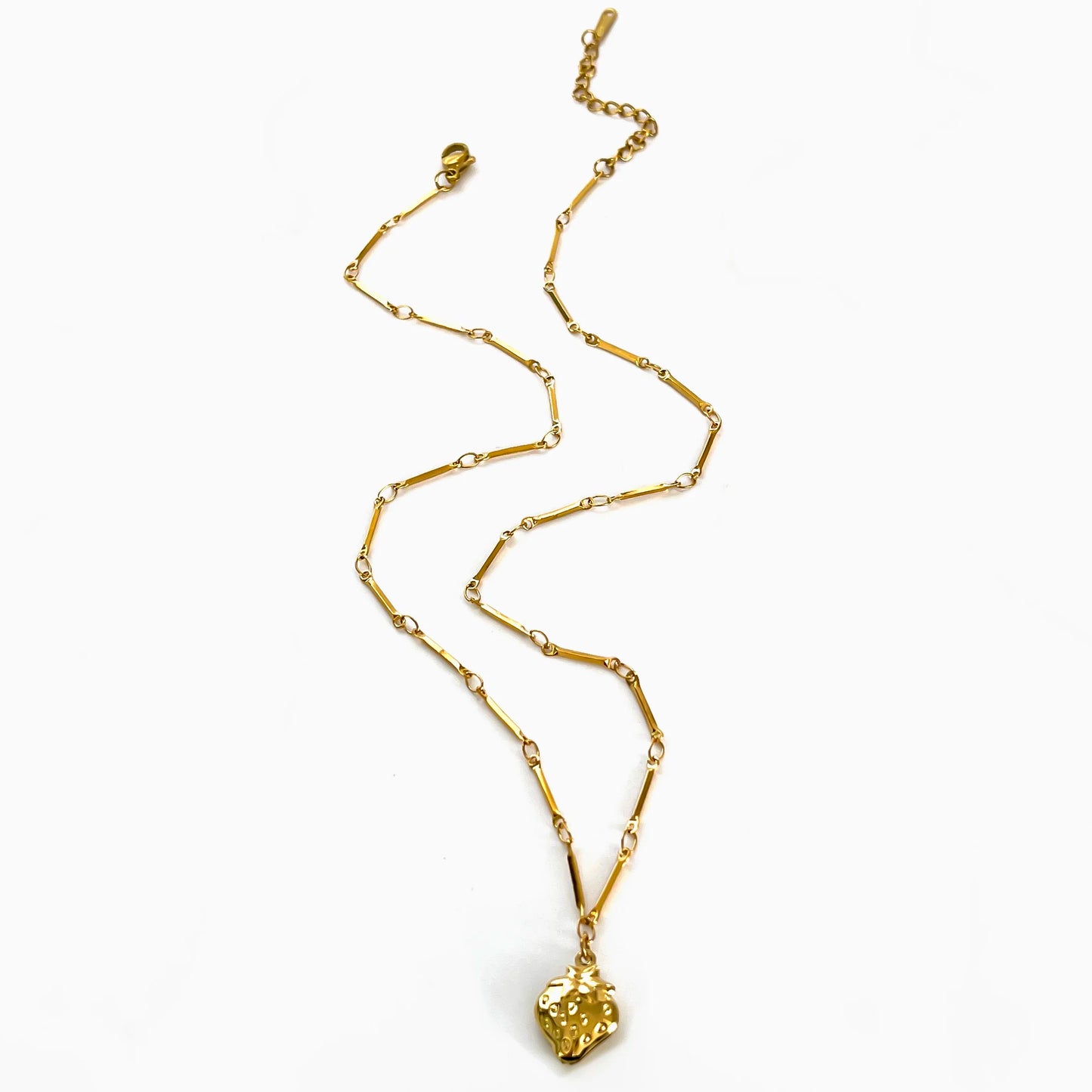 VAIGE Cherry Heart Pendant Necklace Gold Stainless Steel