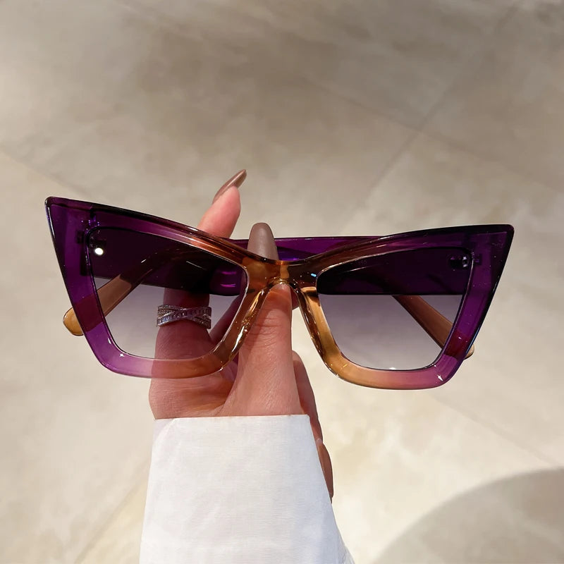 VAIGE Chic Oversized Cat Eye Gradient Sunglasses in Black, Brown, and Tortoise Shell