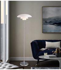 VAIGE Nordic Glass and Iron Floor Lamp - Retro Bauhaus Design for Living Room and Bedroom, Touch On/Off Switch, LED Compatible