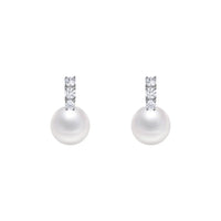 VAIGE 925 Sterling Silver Inlay Zircon Shell Pearl Earrings Elegant Jewelry