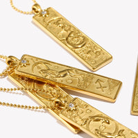 VAIGE Gold & Silver Zodiac Bar Necklace Stainless Steel Aries, Taurus, Gemini, Cancer, Leo, Virgo, Libra, Scorpio, Sagittarius, Capricorn, Aquarius, and Pisces