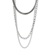 VAIGE Waterproof Stainless Steel Layered Chain Necklace Set - Golden Metallic Statement Jewelry