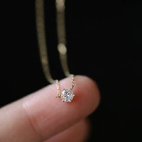 VAIGE 925 Sterling Silver 14k Gold Plated Necklace Versatile Single Sparkling Zircon Clavicle Chain