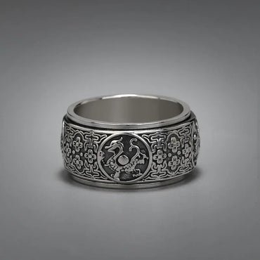 VAIGE Elegant Rotatable Vintage Silver Beast Rings in Silver and Gold