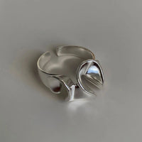 VAIGE Silver Irregular Wave Ring - A Modern Elegance in Shimmering Silver