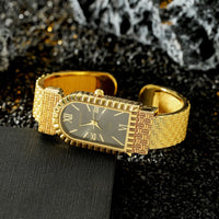 VAIGE Luxurious Gold & Zircon Diamond Small Square Quartz Watch