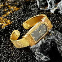 VAIGE Luxurious Gold & Zircon Diamond Small Square Quartz Watch