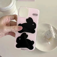 VAIGE Shockproof 3D Rabbit Design TPU Phone Case for iPhone 11, 12, 13 Pro Max, 14, 15 with Stand Holder