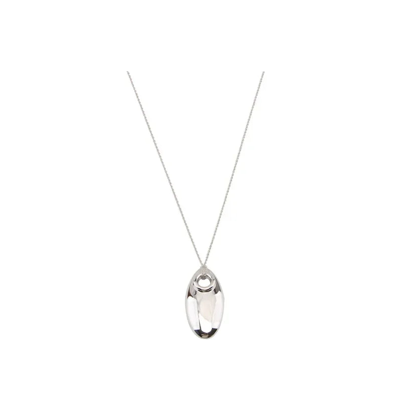 VAIGE Elegant Silver Metal Teardrop Pendant Necklace