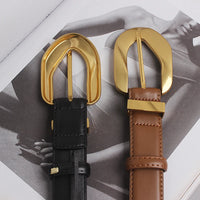 VAIGE Classic Vintage Leather Belt with Metal Pin Buckle - Brown and Black Options Available