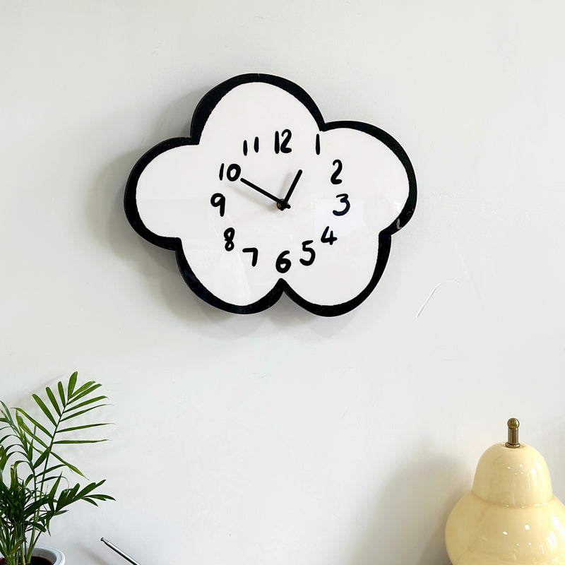 VAIGE Modern Minimalist Swaying Cloud Wall Clock - Wooden & Acrylic Design for Living Room and Children's Room Decoration