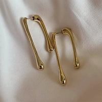 VAIGE Elegant Gold Drip Dangle Earrings with Smooth Metallic Finish