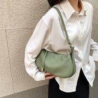 VAIGE Leather Saddle Shoulder Bag in Green - Soft PUL and Polyester with Single Strap and Cell Phone Pocket