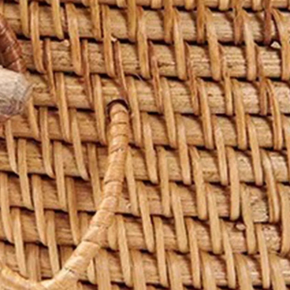 VAIGE Handwoven Eco-Friendly Rattan Wicker Storage Basket for Fruits, Snacks, and Picnics - Versatile Kitchen Supplies and Home Organizer