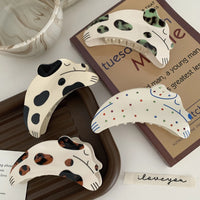 VAIGE 10cm Animal-Shaped Acetate Hair Claw Clip with Crystal Decoration for Casual Use