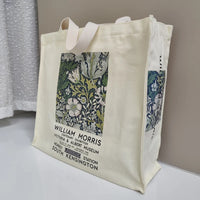 VAIGE Vintage Floral Elegance Tote Bag in Soft Blue and Cream