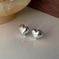 VAIGE 925 Sterling Silver Heart Stud Earrings with Zircon, Classic Geometric Design, Ideal Gift for Special Occasions