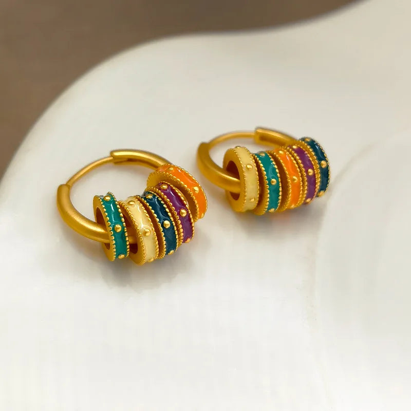 VAIGE Colorful Geometric Hoop Earrings