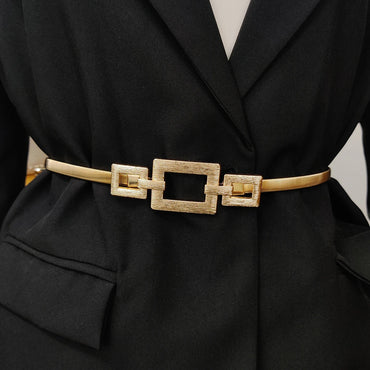 VAIGE Elegant Gold Chain Waist Belt with Silver Accents