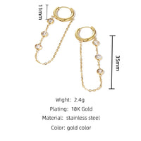 VAIGE Elegant 18K Gold Plated Stainless Steel Drop Earrings with Cubic Zirconia Hoops – Trendy Geometric Dangle Jewelry Gift