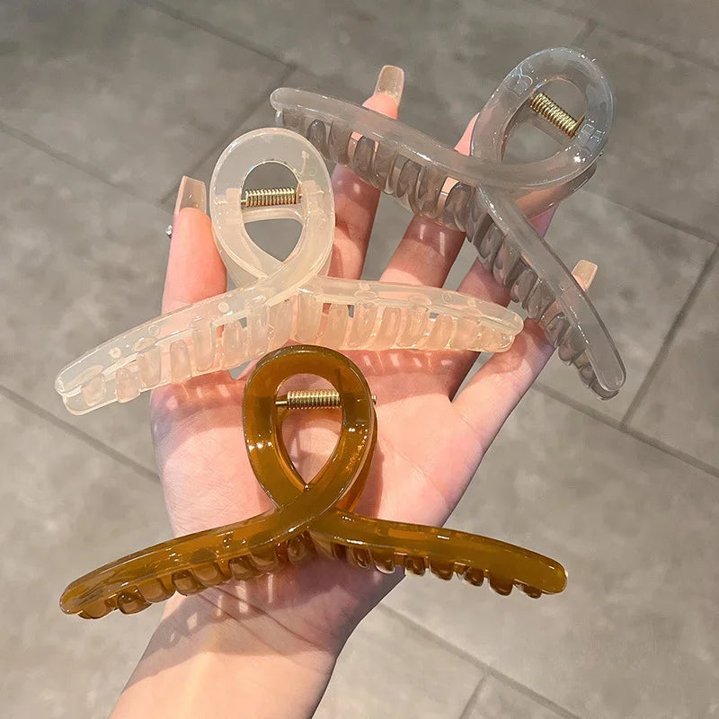 VAIGE Oversized Transparent Acrylic Hair Claw Clips for Stylish Ponytails and Hair Updos - Fashionable Headwear Accessories