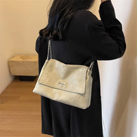 VAIGE Retro Chain Leather Tote Shoulder Bag - Simple Crossbody Handbag with Cell Phone Pocket, Vintage Design