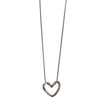 VAIGE Silver Hollow Heart Clavicle Necklace with Cubic Zirconia