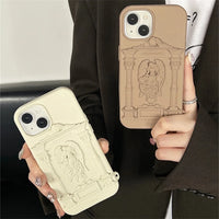 VAIGE Retro Art Angel Silicone Phone Case for iPhone Pro Max - Creamy Matte Anti-Drop Shockproof Cover