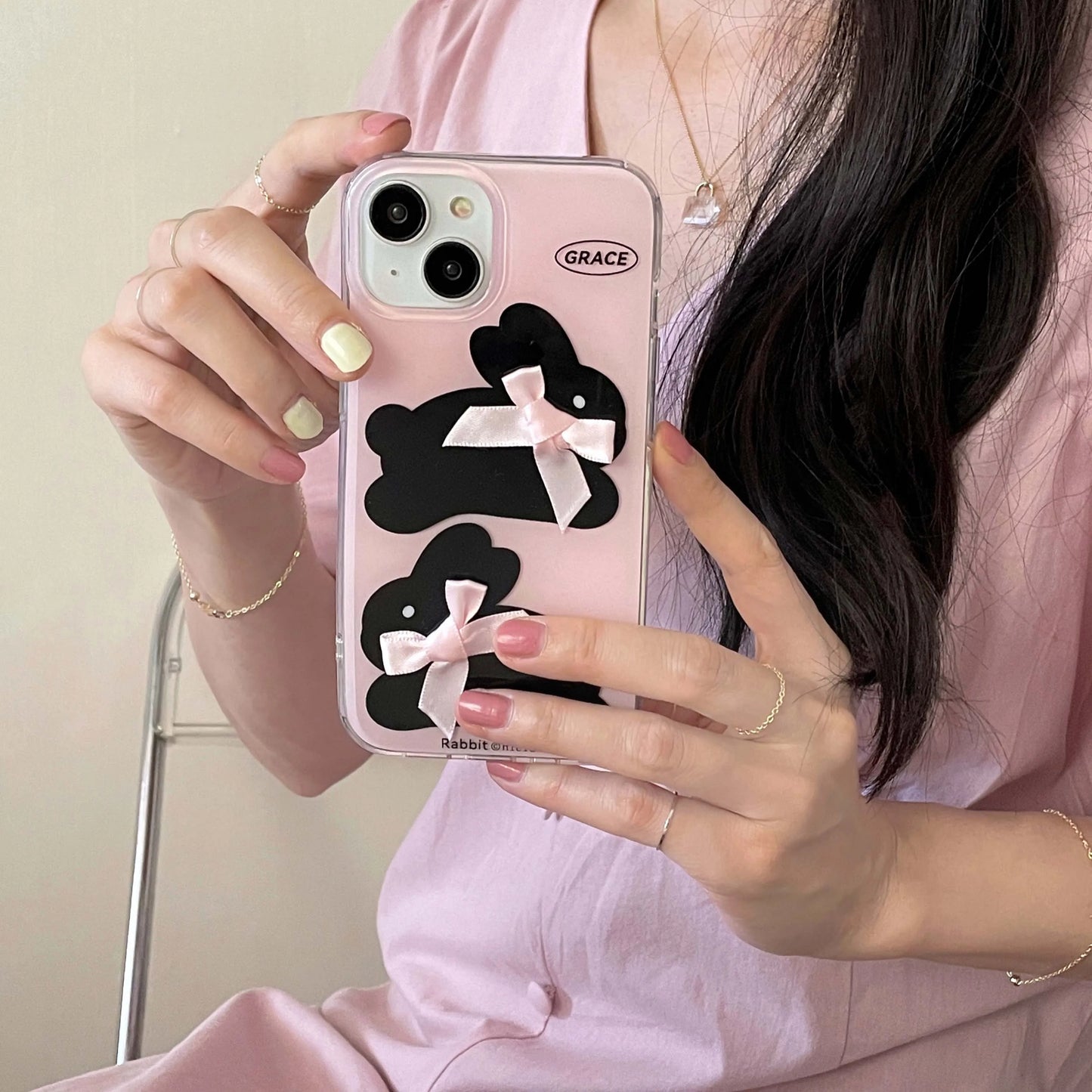 VAIGE Shockproof 3D Rabbit Design TPU Phone Case for iPhone 11, 12, 13 Pro Max, 14, 15 with Stand Holder