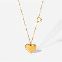 VAIGE Stainless Steel Minimalist Heart Pendant Necklace - Trendy Love Keepsake Jewelry with Snake Chain