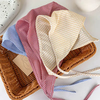 VAIGE Cotton Plaid Triangle Bandana Headband Hair Scarf for Casual Spring and Summer Wear