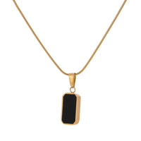 VAIGE Double-Sided Black White Enamel Shell Pendant Necklace
