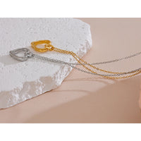 VAIGE Luxurious Gold-Plated Hollow Heart Necklace in Silver