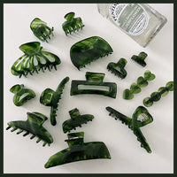 VAIGE Elegant Green Resin Hair Claw Clip Collection