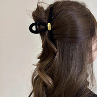 VAIGE 13cm Flocking Hair Claw Clip - Elegant Acrylic & Alloy Hairpin in Black, Dark Coffee, and Kahaki