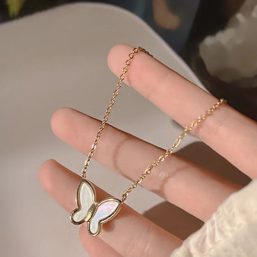 VAIGE Elegant Gold Butterfly Shell Stainless Steel Necklace