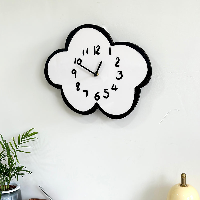 VAIGE Modern Minimalist Swaying Cloud Wall Clock - Wooden & Acrylic Design for Living Room and Children's Room Decoration