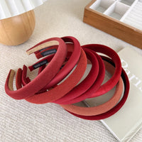 VAIGE New Year's Red Thin Cotton Headband - Sweet Sponge Hair Hoop for Casual Wear and Christmas Decor, Geometric Pattern Hair Accessories