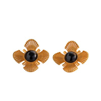 VAIGE Radiant Gold Floral Metal Earrings