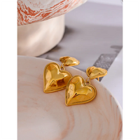 VAIGE Luxe Gold & Silver Hammered Heart Dangle Earrings