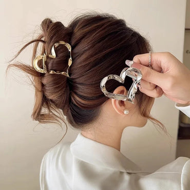 VAIGE 5.5cm Alloy Mini Hair Claw Clips - Elegant Solid Color Hair Accessories in Gold and Silver